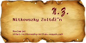 Nitkovszky Zoltán névjegykártya